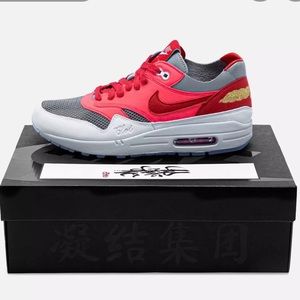 Nike CLOT x airmax 1 Kiss of Death solar red US 9.5